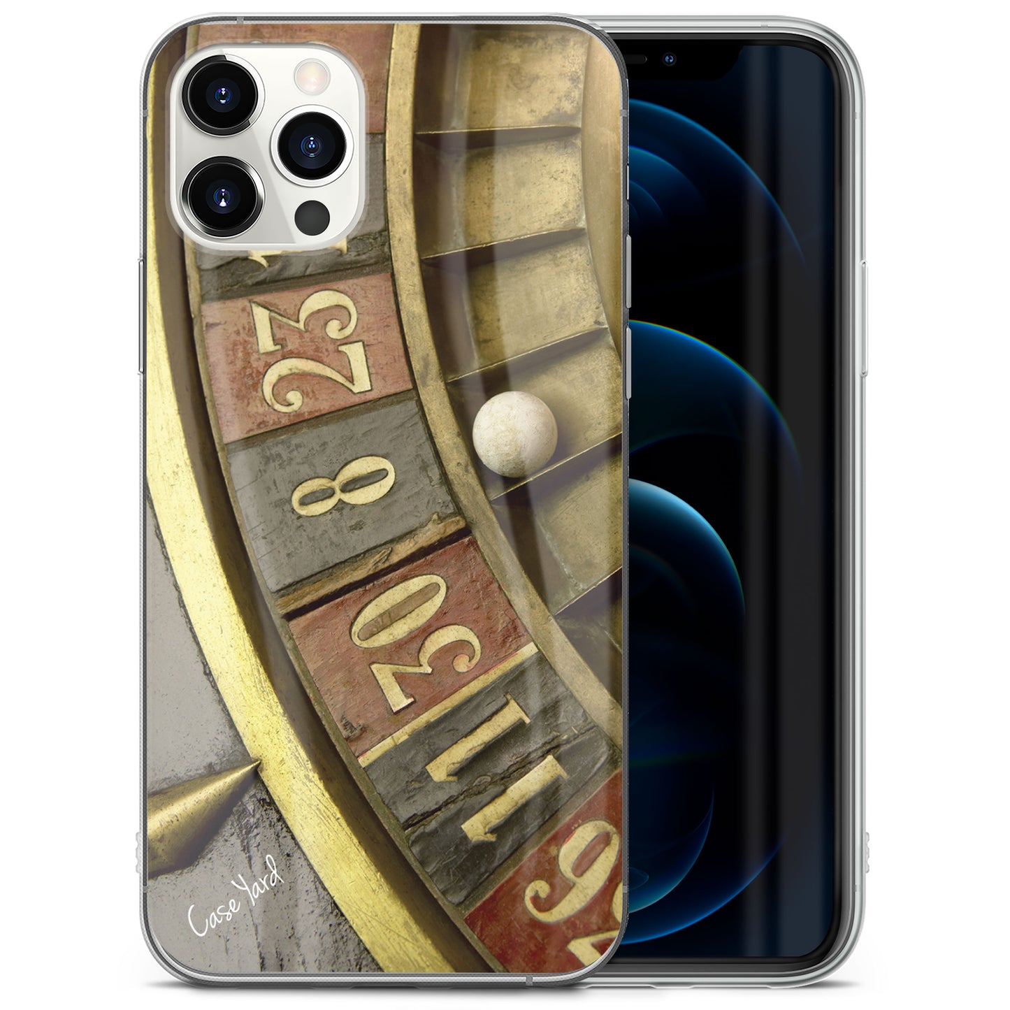 TPU Case Clear case with (Vintage Roulette) Design for iPhone & Samsung Phones