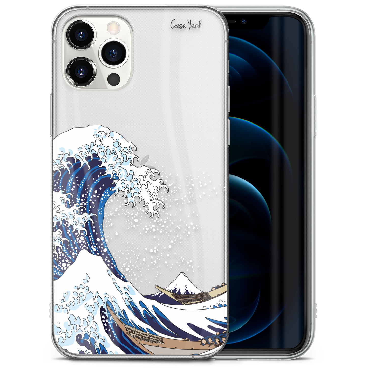 TPU Clear case with (Kanagawa Wave) Design for iPhone & Samsung Phones