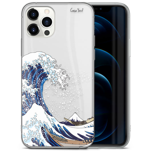 Kanagawa Wave TPU Clear Phone Case for iPhone & Samsung Phones