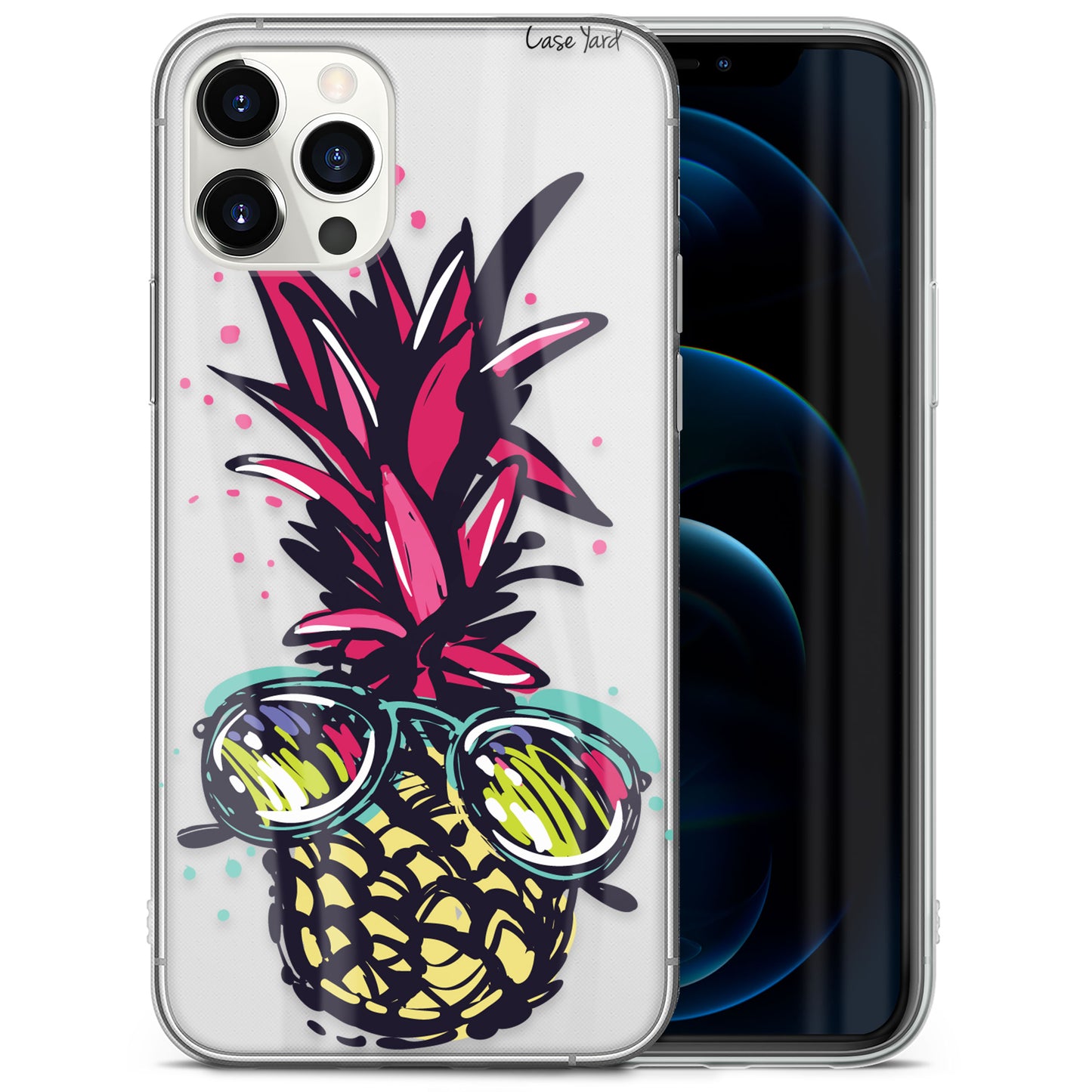 TPU Clear case with (Pineapple in Paradise) Design for iPhone & Samsung Phones