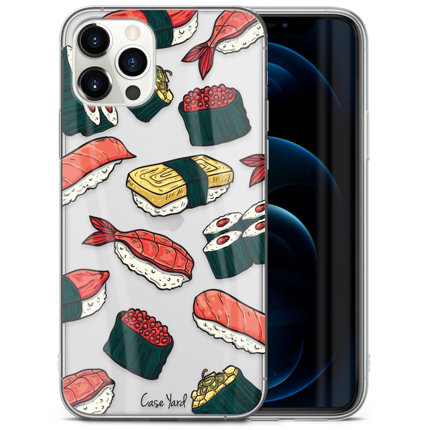 TPU Clear case with (Sushi) Design for iPhone & Samsung Phones