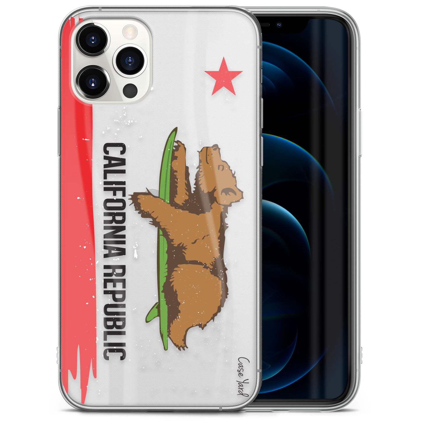 TPU Case Clear case with (Happy California Republic) Design for iPhone & Samsung Phones