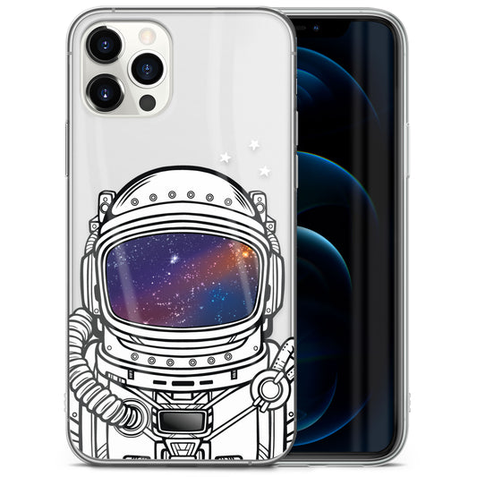TPU Clear case with (Astronaut Helmet) Design for iPhone & Samsung Phones