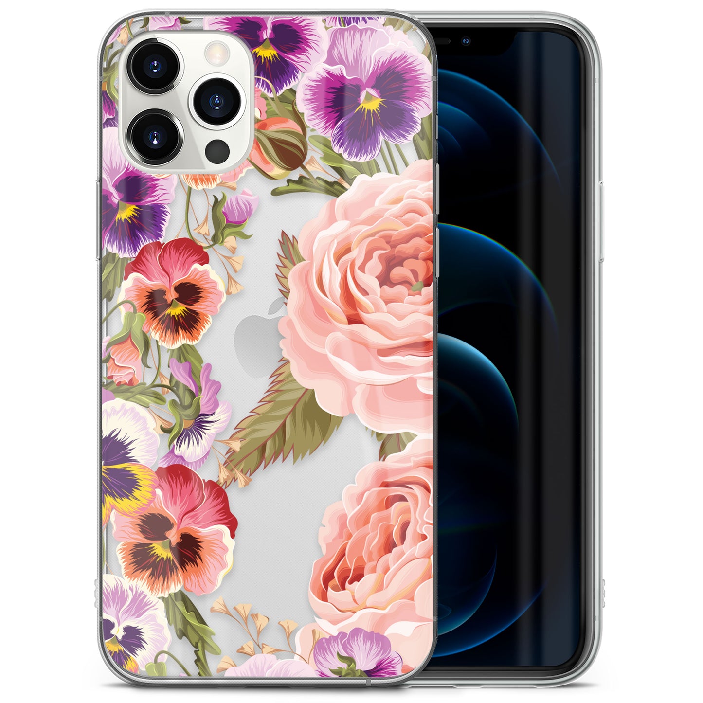 Pansy Garden TPU Clear Phone Case for iPhone & Samsung Phones