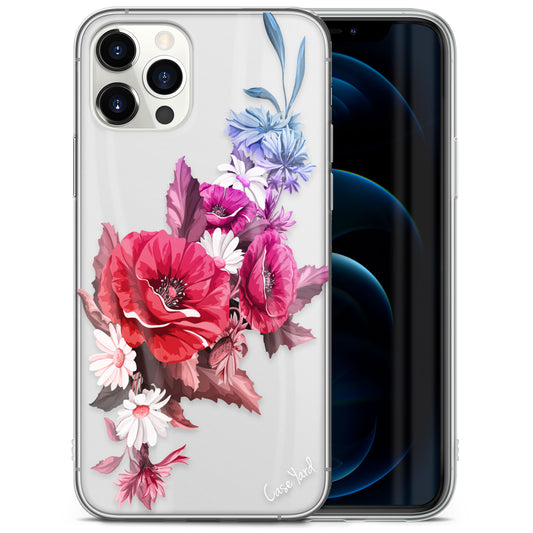 TPU Case Clear case with (Hawaii Bouquet) Design for iPhone & Samsung Phones