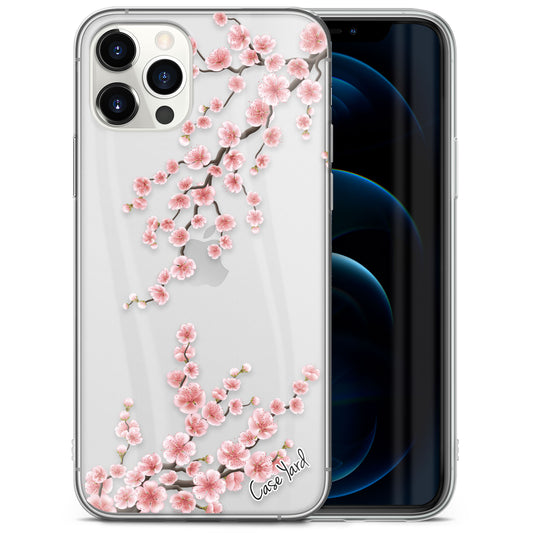 TPU Case Clear case with (Sakura Floral) Design for iPhone & Samsung Phones