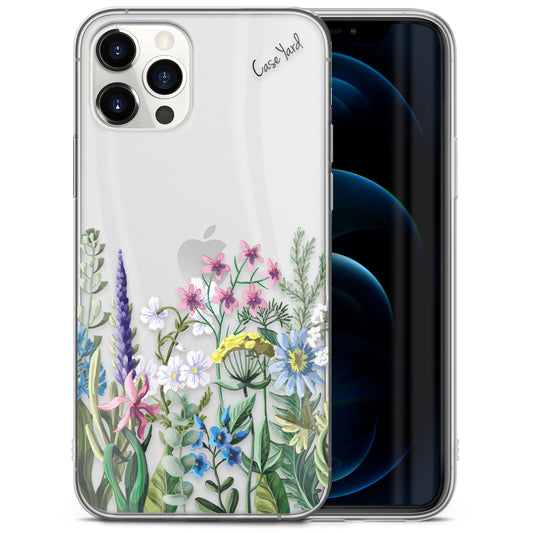 TPU Clear case with (Flower Bouquet) Design for iPhone & Samsung Phones