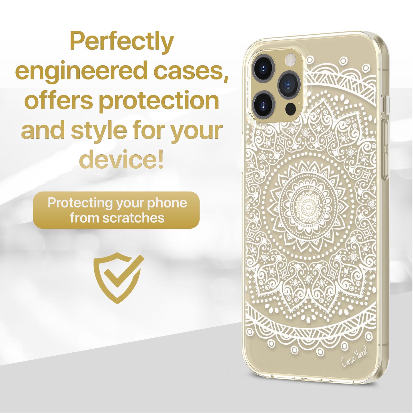 TPU Clear case with (Mandala Clear) Design for iPhone & Samsung Phones