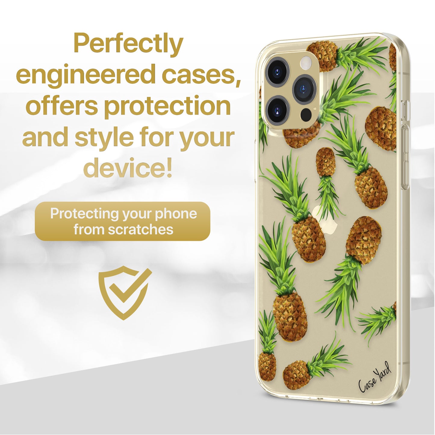 TPU Clear case with (Pineapple Yard) Design for iPhone & Samsung Phones