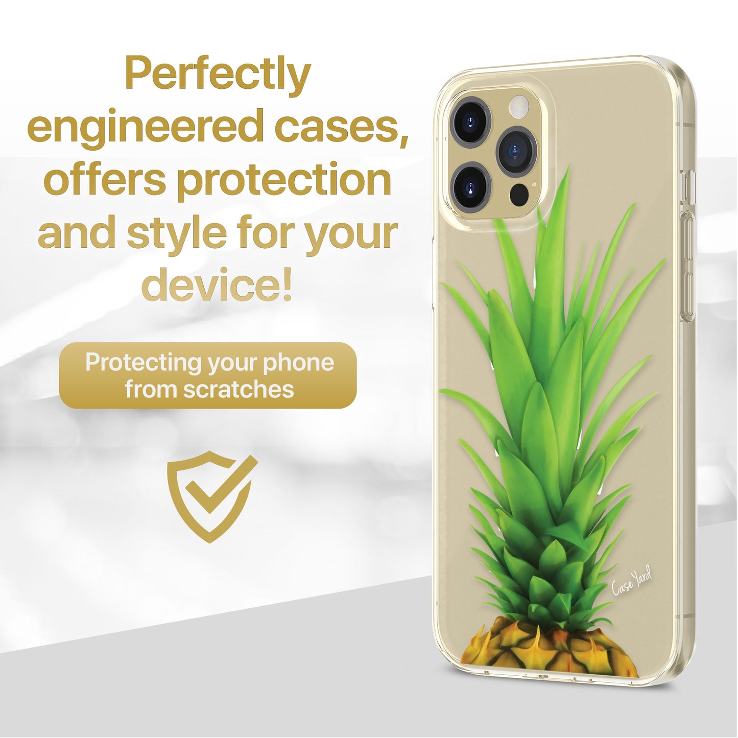 TPU Clear case with (Pineapple Head) Design for iPhone & Samsung Phones