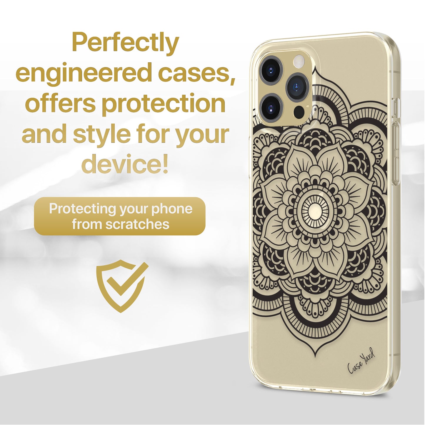 TPU Case Clear case with (Flower Mandala) Design for iPhone & Samsung Phones
