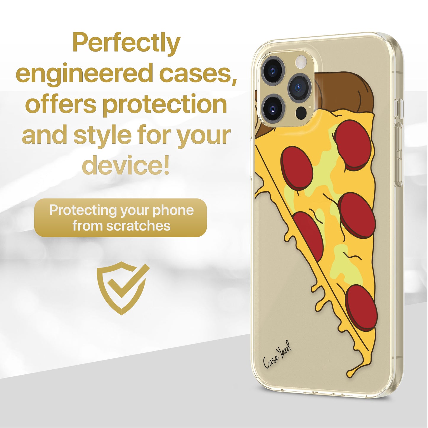 TPU Clear case with (Pizza Slice) Design for iPhone & Samsung Phones