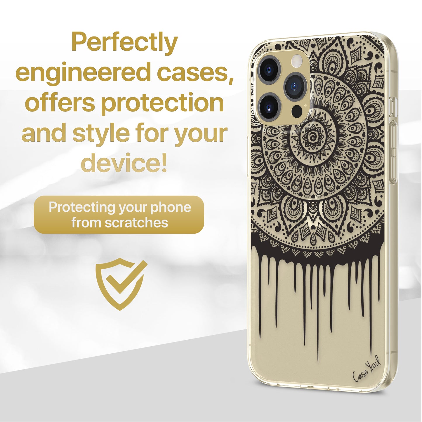 TPU Clear case with (Dripping Mandala) Design for iPhone & Samsung Phones