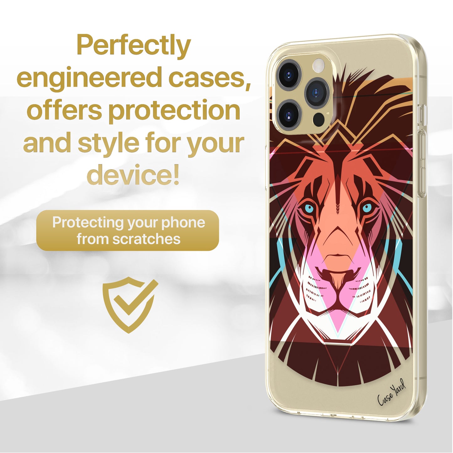 TPU Case Clear case with (Lion Tribal) Design for iPhone & Samsung Phones