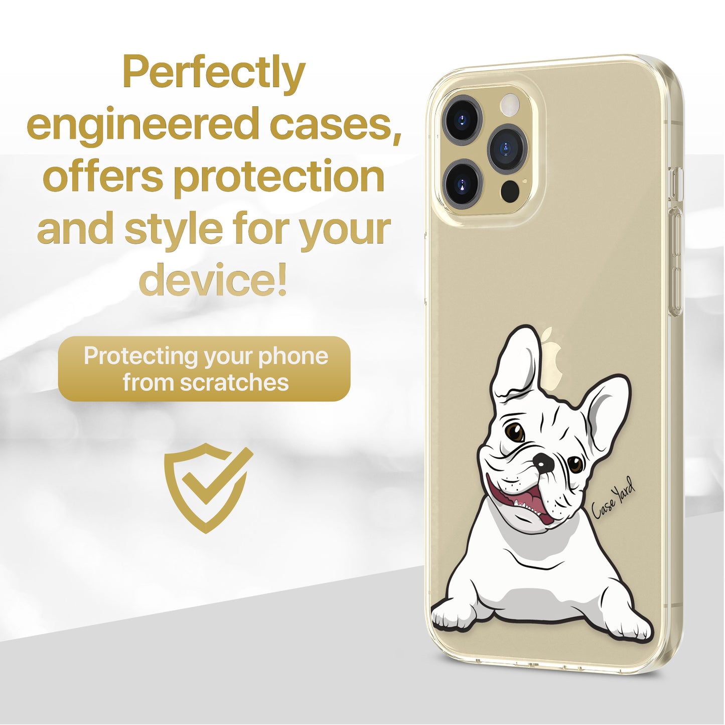 TPU Clear case with (Dog) Design for iPhone & Samsung Phones