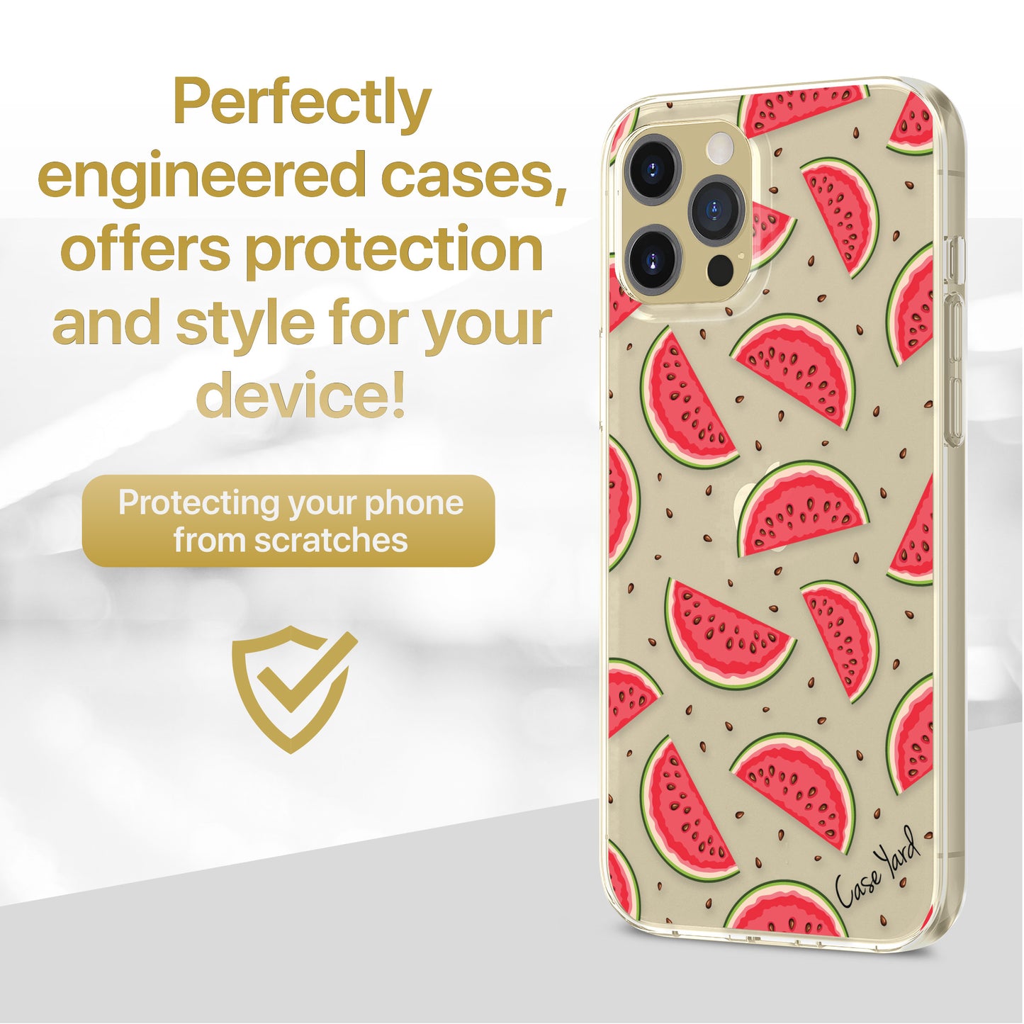 TPU Clear case with (Watermelon) Design for iPhone & Samsung Phones