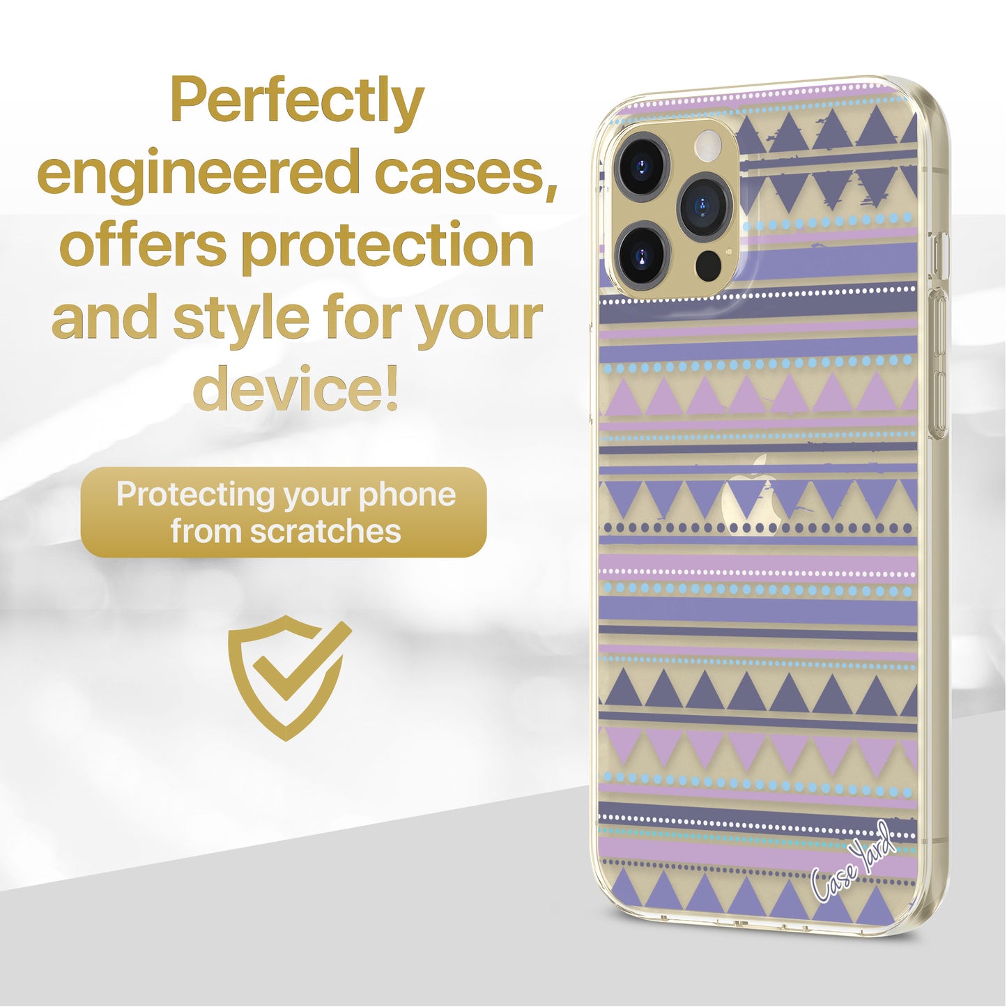 Purple Aztec TPU Clear Phone Case for iPhone & Samsung Phones