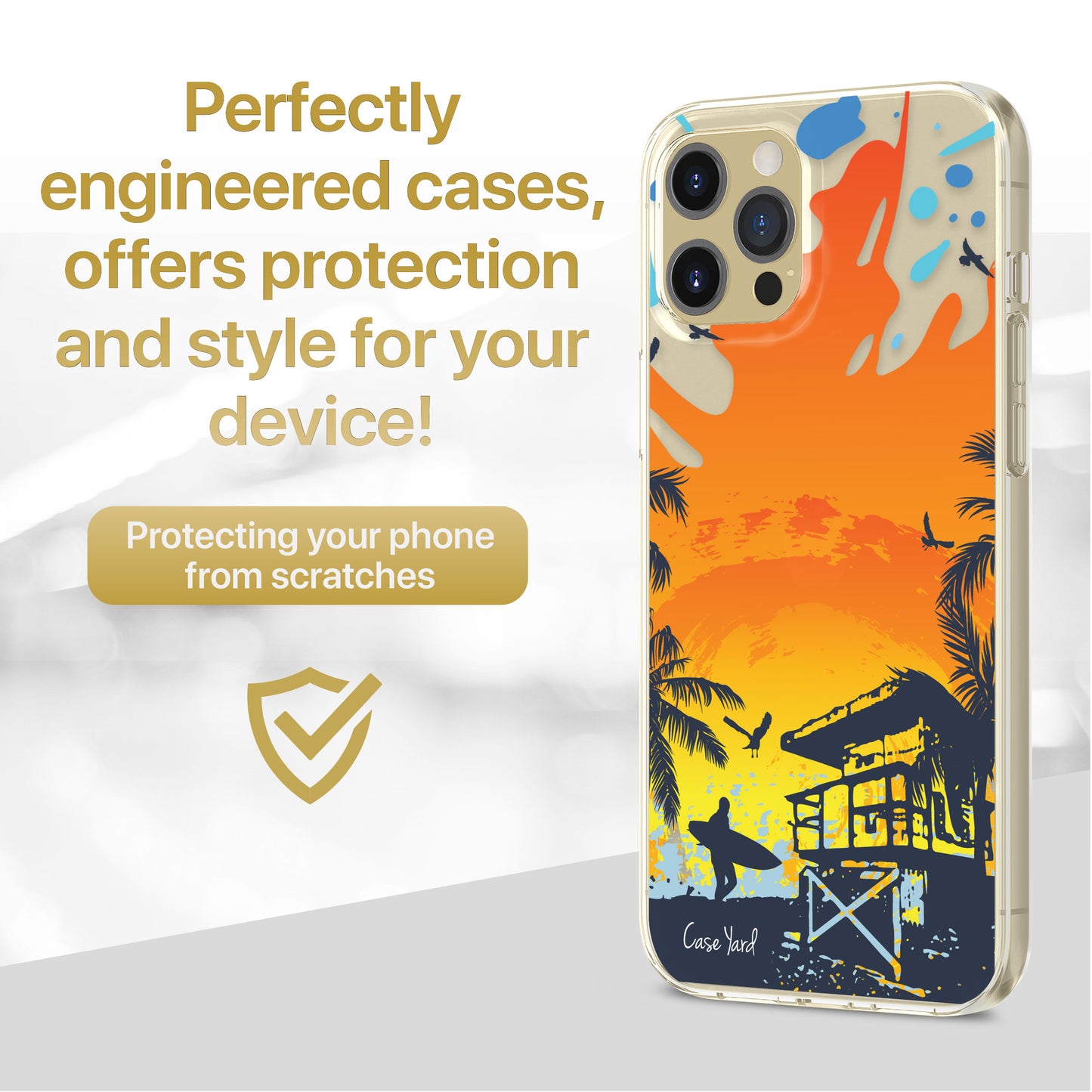 TPU Clear case with (Lifeguard) Design for iPhone & Samsung Phones