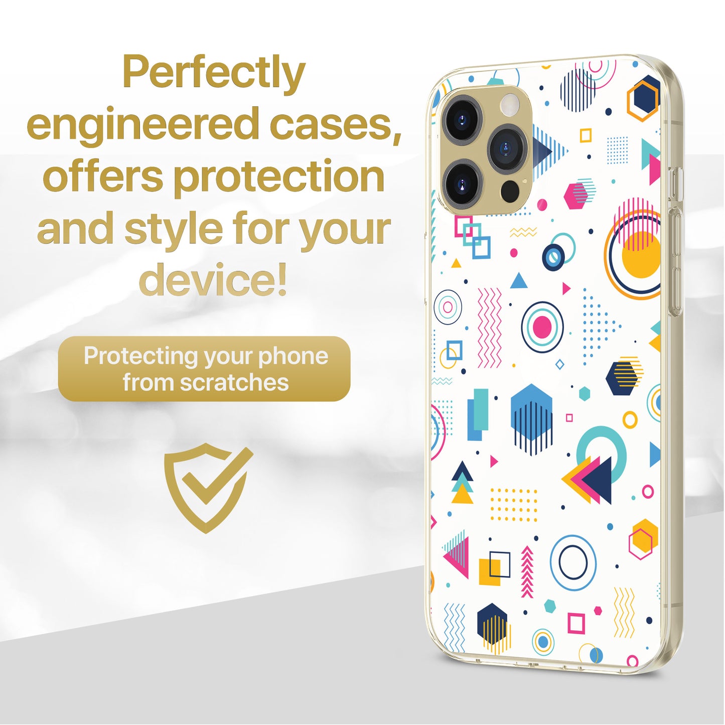 TPU Case Clear case with (Geomac) Design for iPhone & Samsung Phones