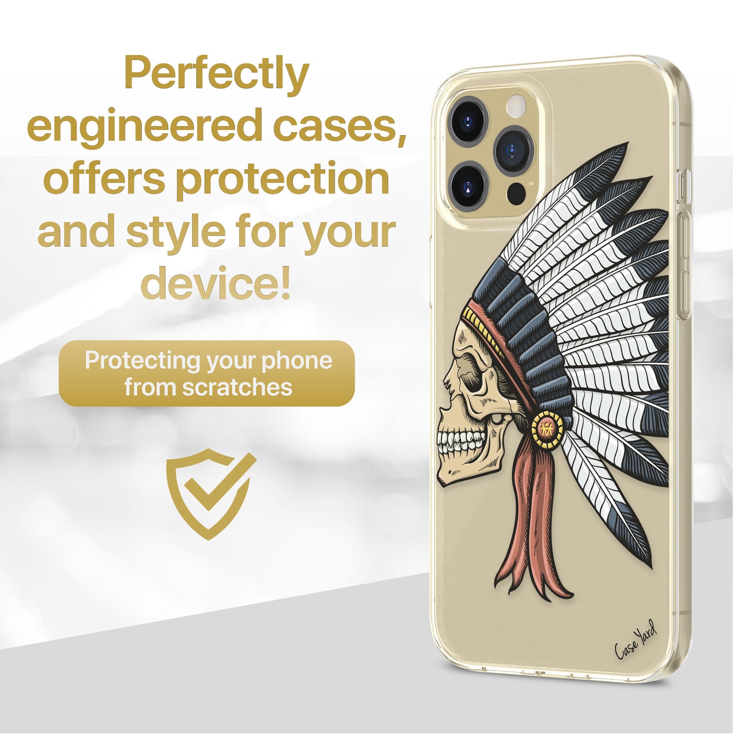TPU Clear case with (Indian Chief) Design for iPhone & Samsung Phones
