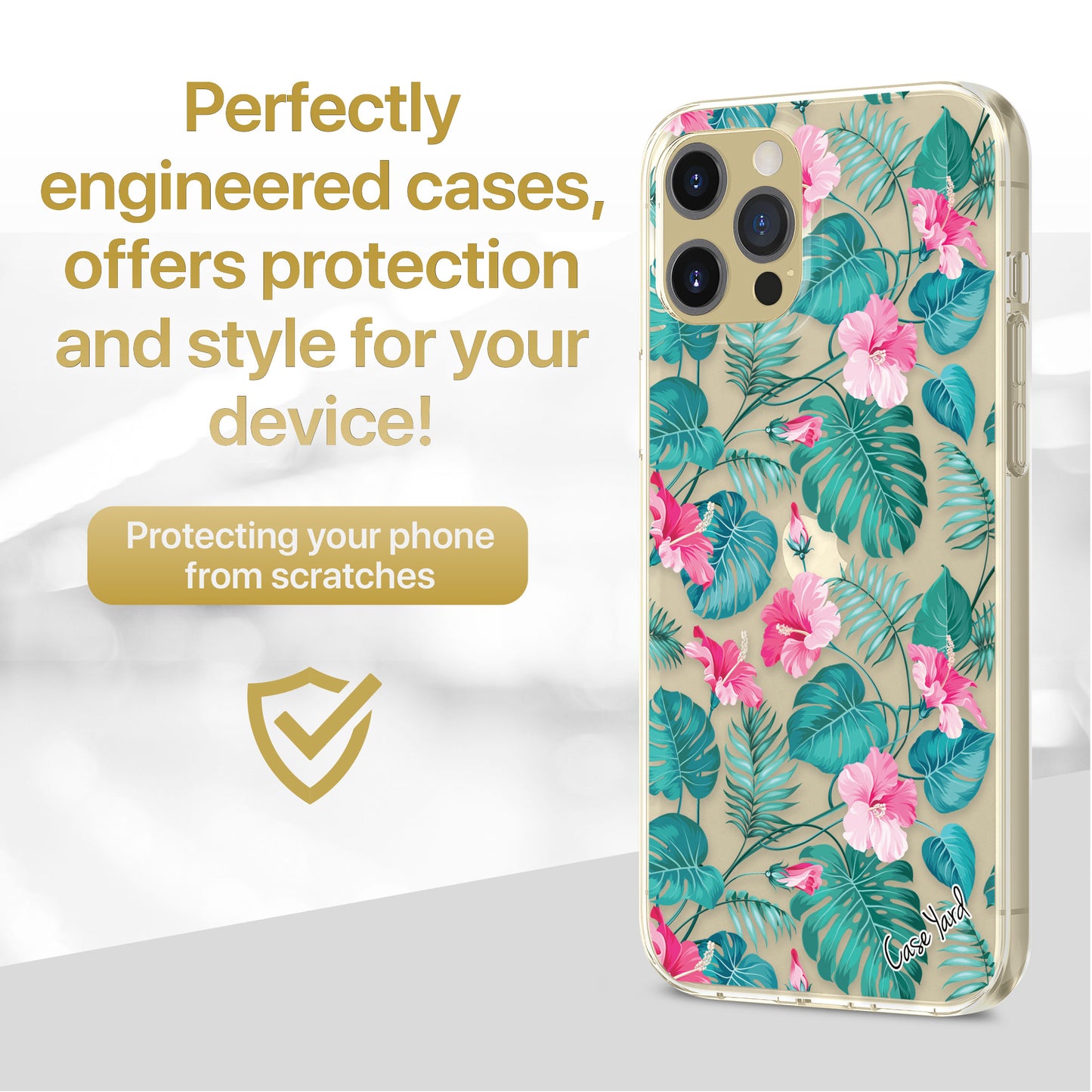 TPU Case Clear case with (Hibiscus Flowers) Design for iPhone & Samsung Phones