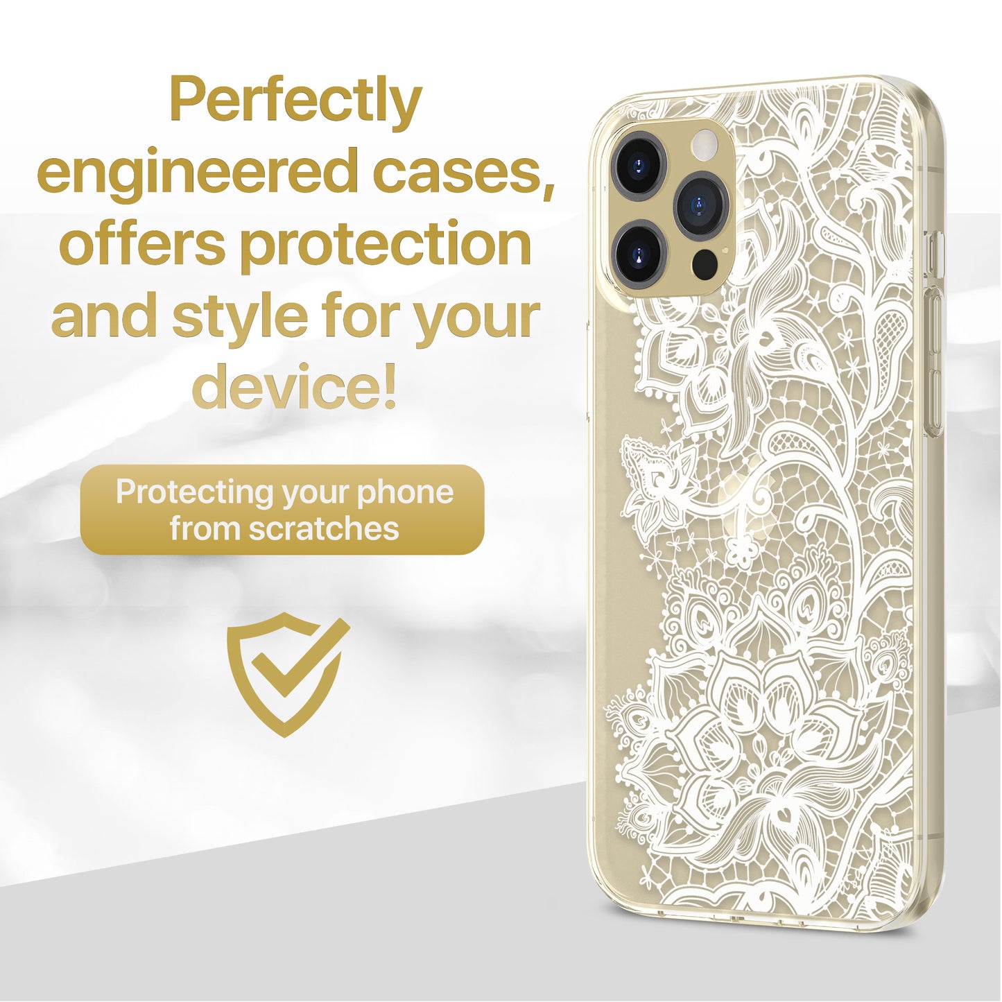 TPU Clear case with (Lace Dolly) Design for iPhone & Samsung Phones