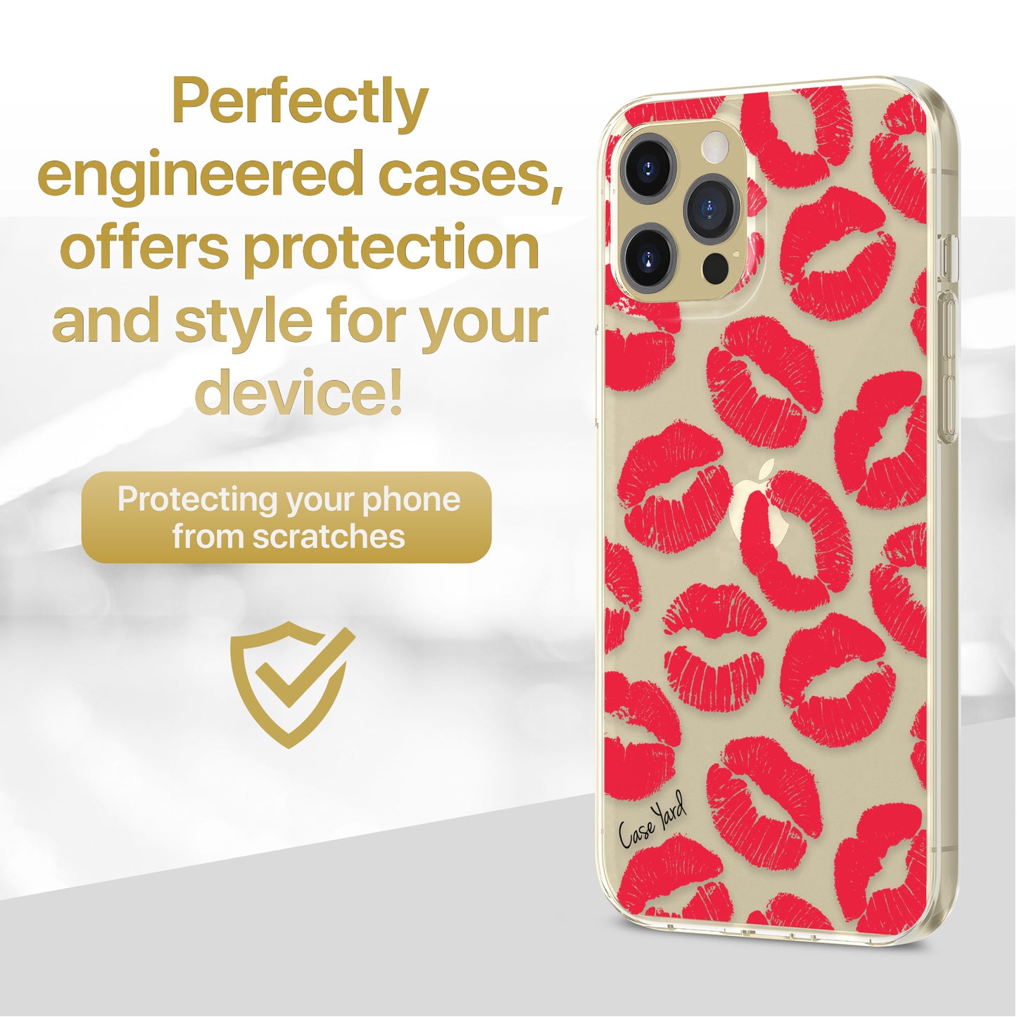 TPU Clear case with (Kisses) Design for iPhone & Samsung Phones