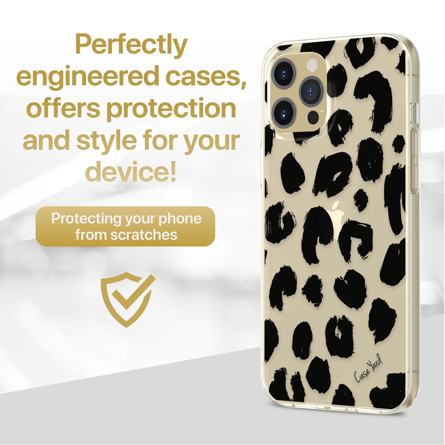TPU Clear case with (Leopard Brush) Design for iPhone & Samsung Phones