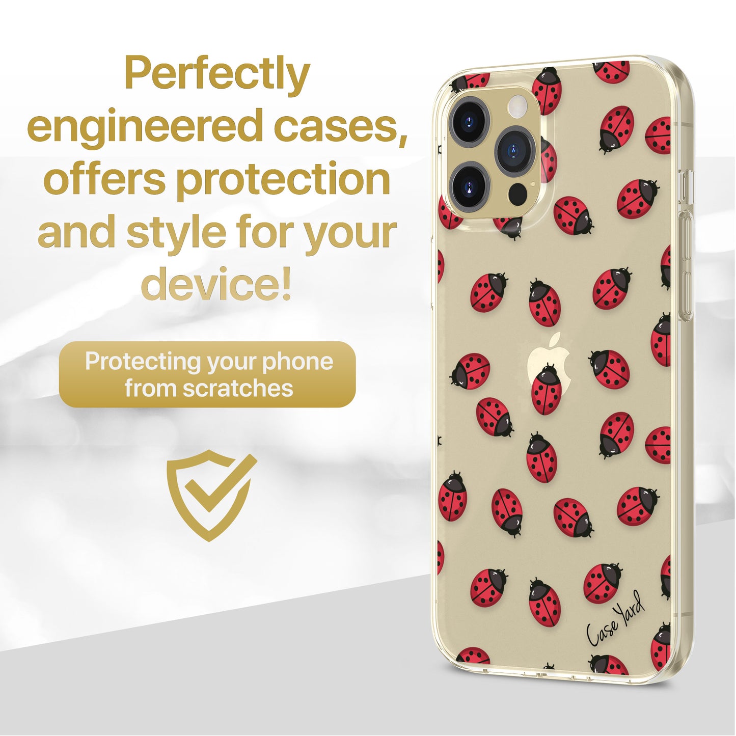 TPU Clear case with (Ladybug) Design for iPhone & Samsung Phones