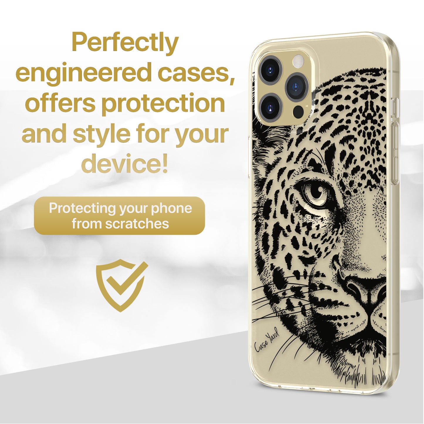 Leopard Sketch TPU Clear Phone Case for iPhone & Samsung Phones