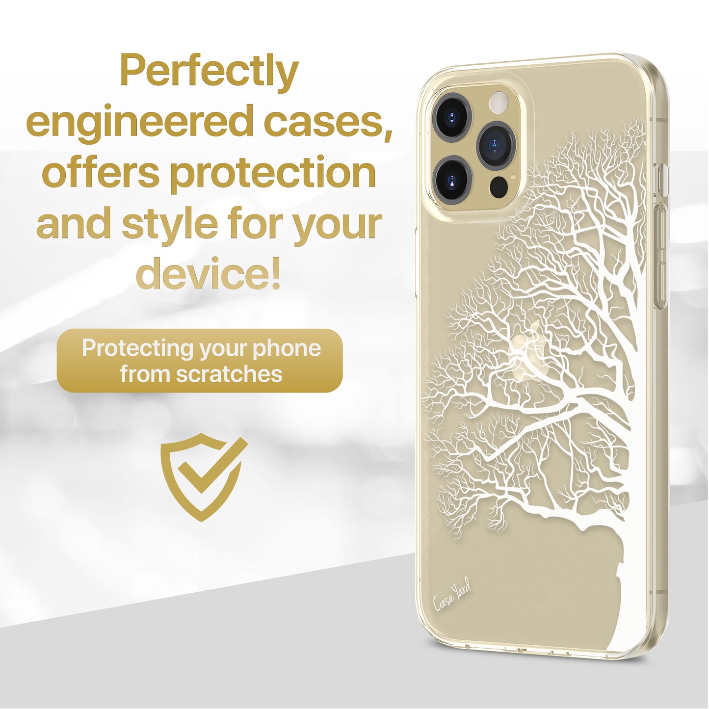 Half Tree TPU Clear Phone Case for iPhone & Samsung Phones