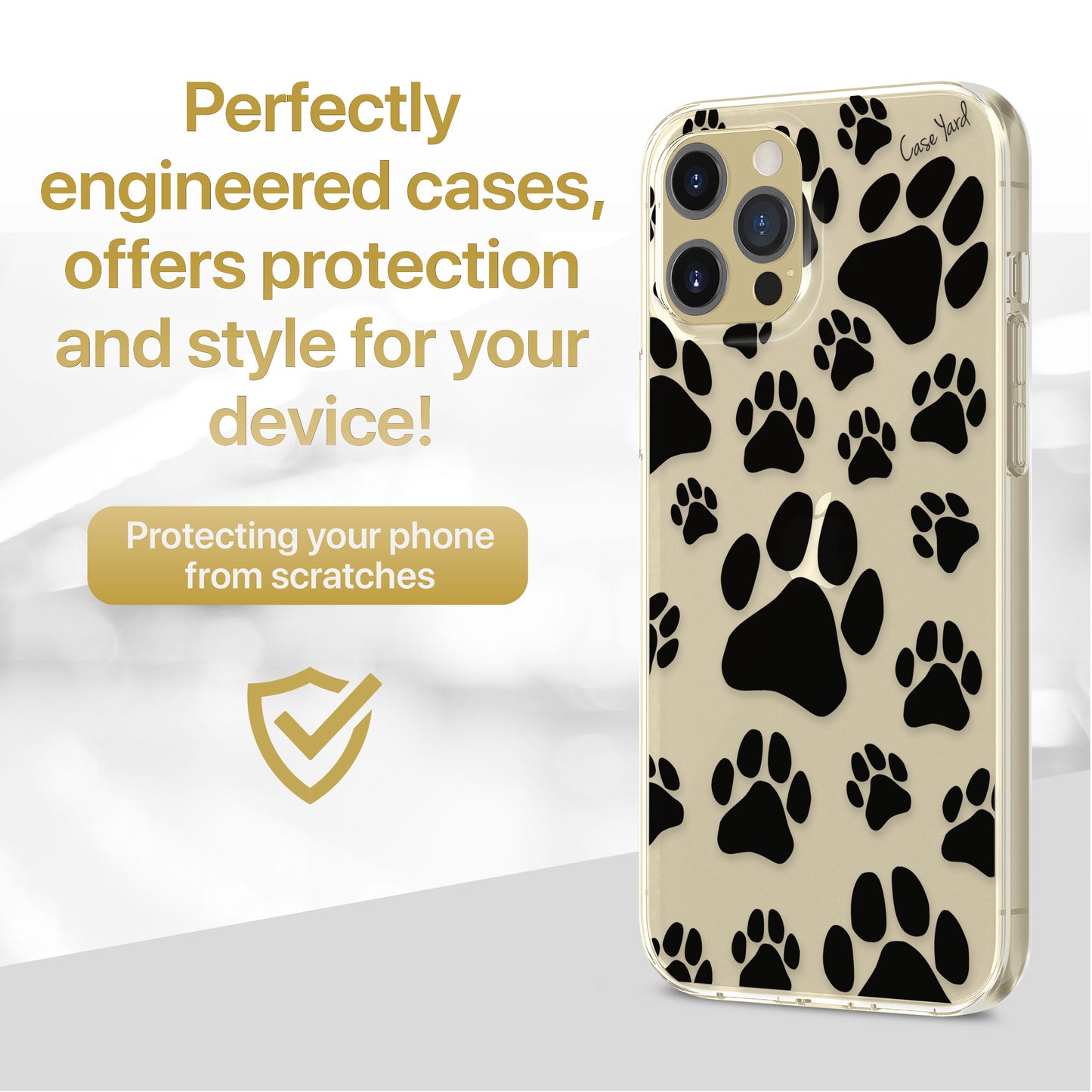TPU Clear case with (Paws) Design for iPhone & Samsung Phones