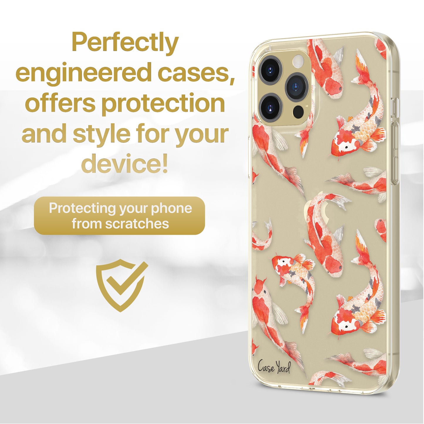 Koi Fish Pond TPU Clear Phone Case for iPhone & Samsung Phones