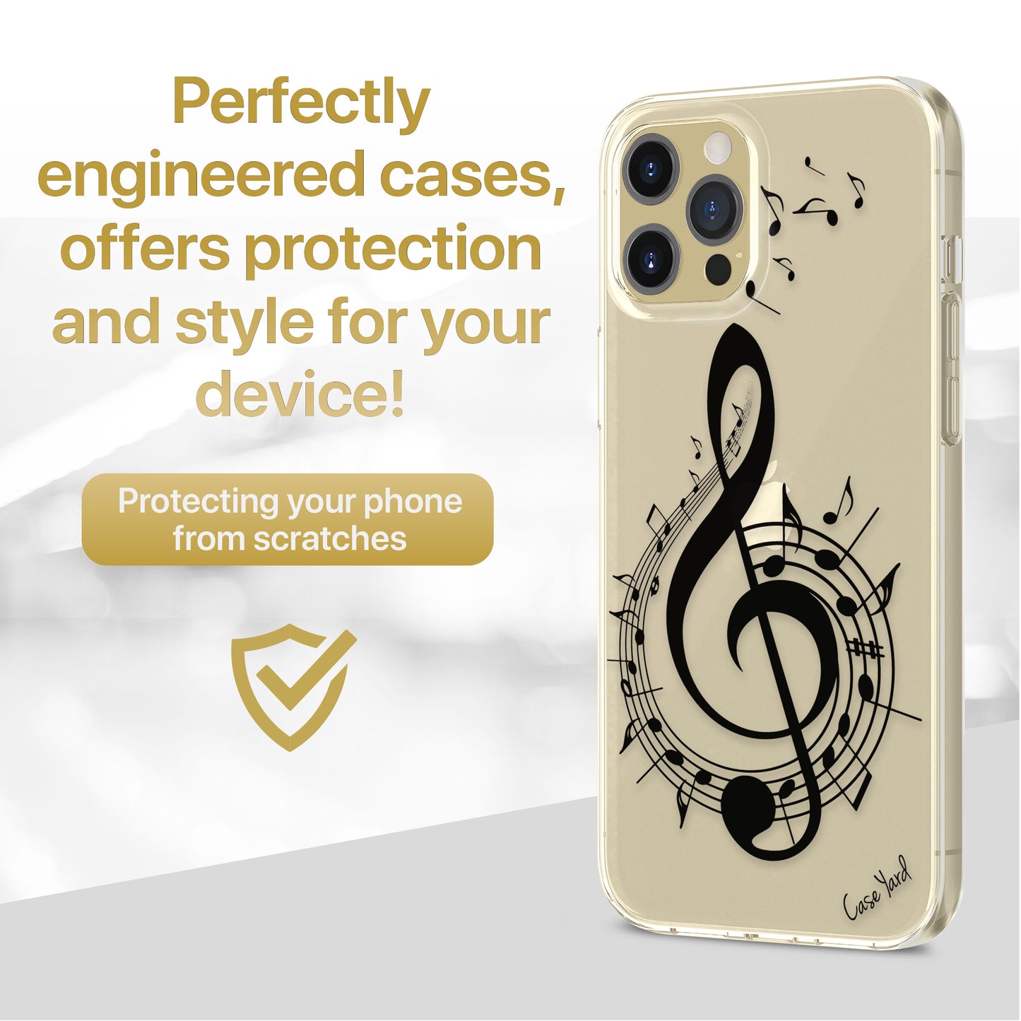 Music 2 TPU Clear Phone Case for iPhone & Samsung Phones