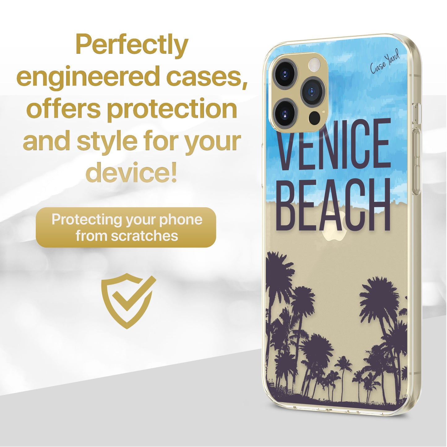 TPU Clear case with (Venice Beach) Design for iPhone & Samsung Phones