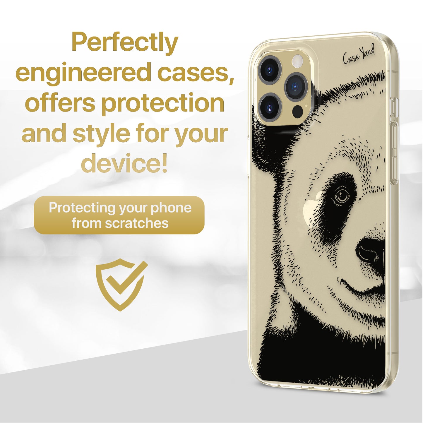TPU Clear case with (Panda Face) Design for iPhone & Samsung Phones