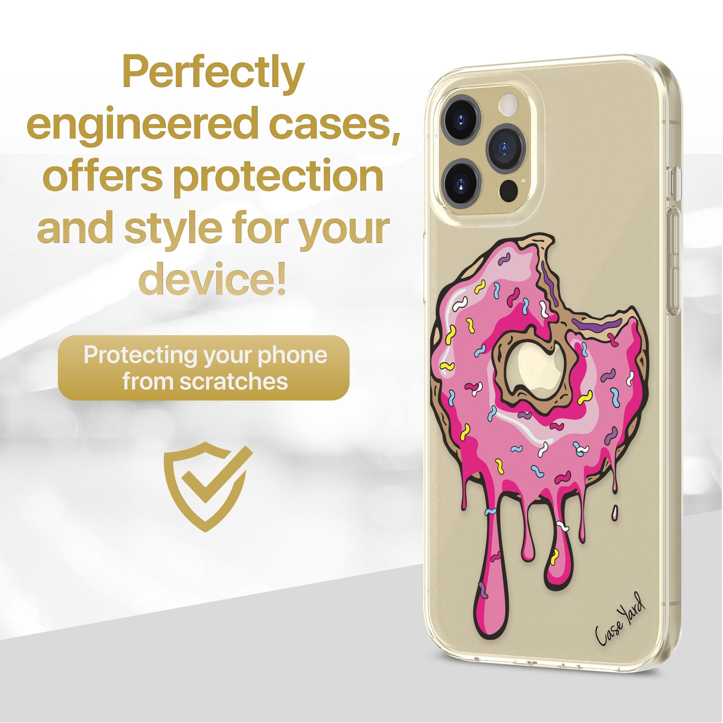 Dripping Donut TPU Clear Phone Case for iPhone & Samsung Phones
