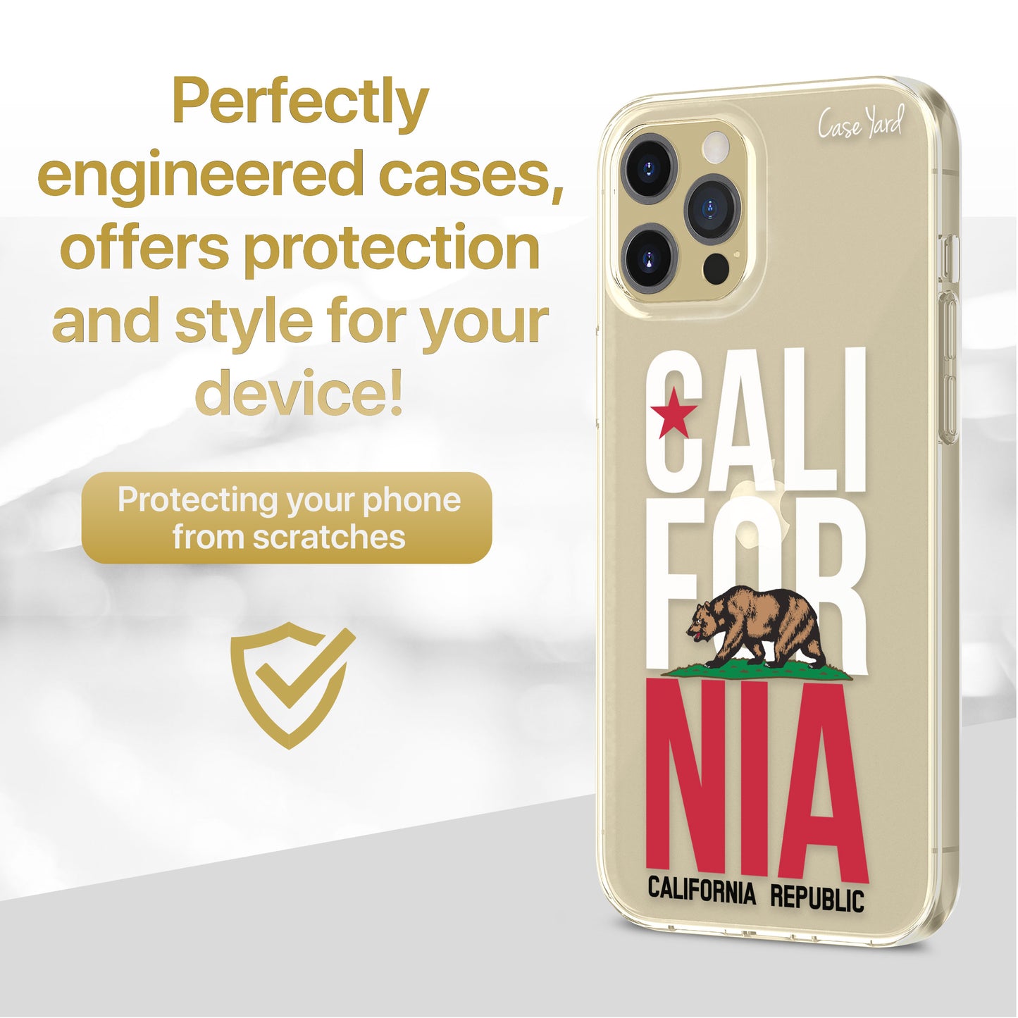 TPU Case Clear case with (Cali Colored Flag) Design for iPhone & Samsung Phones