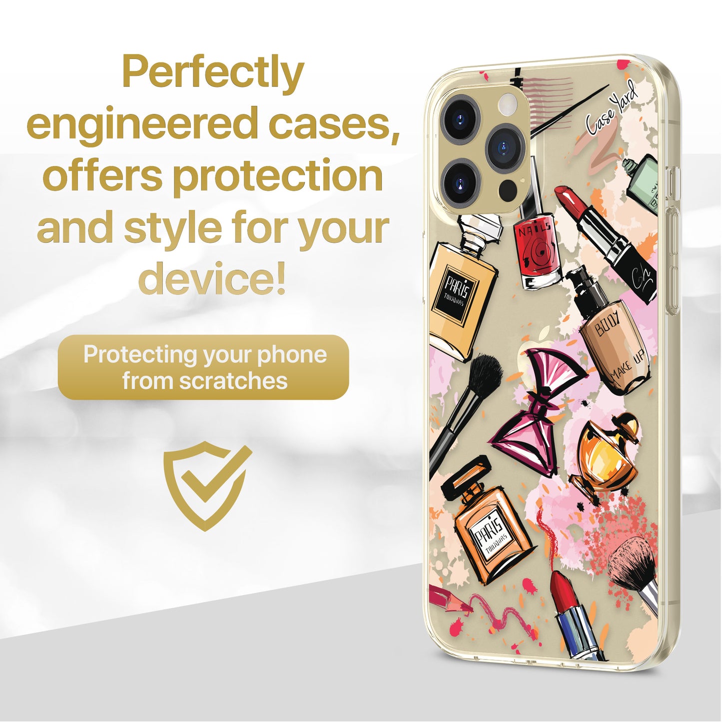 TPU Clear case with (Make Up Case) Design for iPhone & Samsung Phones