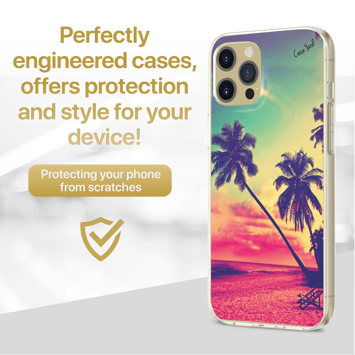 TPU Case Clear case with (Beach Paradiso) Design for iPhone & Samsung Phones