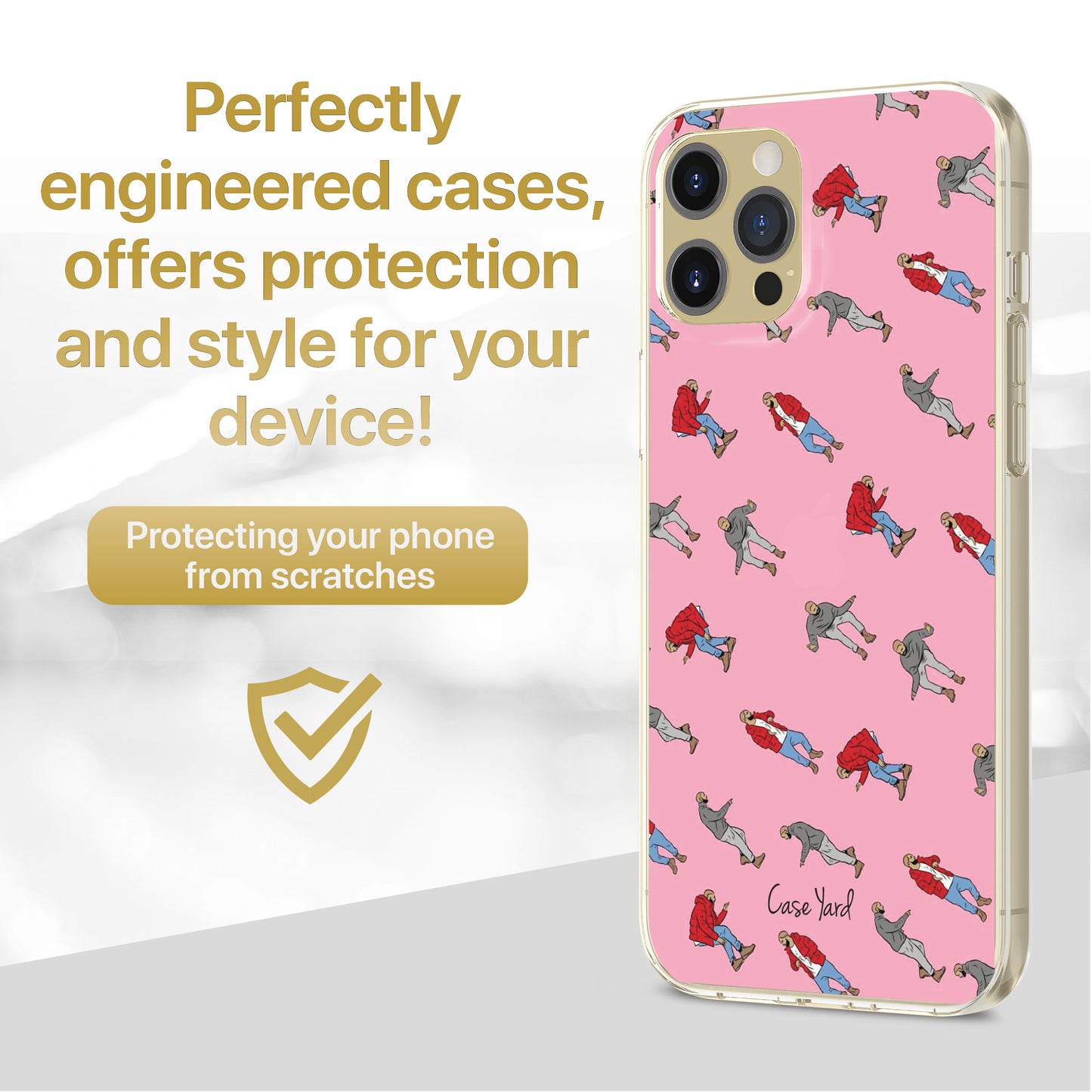 TPU Clear case with (Drake Dancing Pattern) Design for iPhone & Samsung Phones