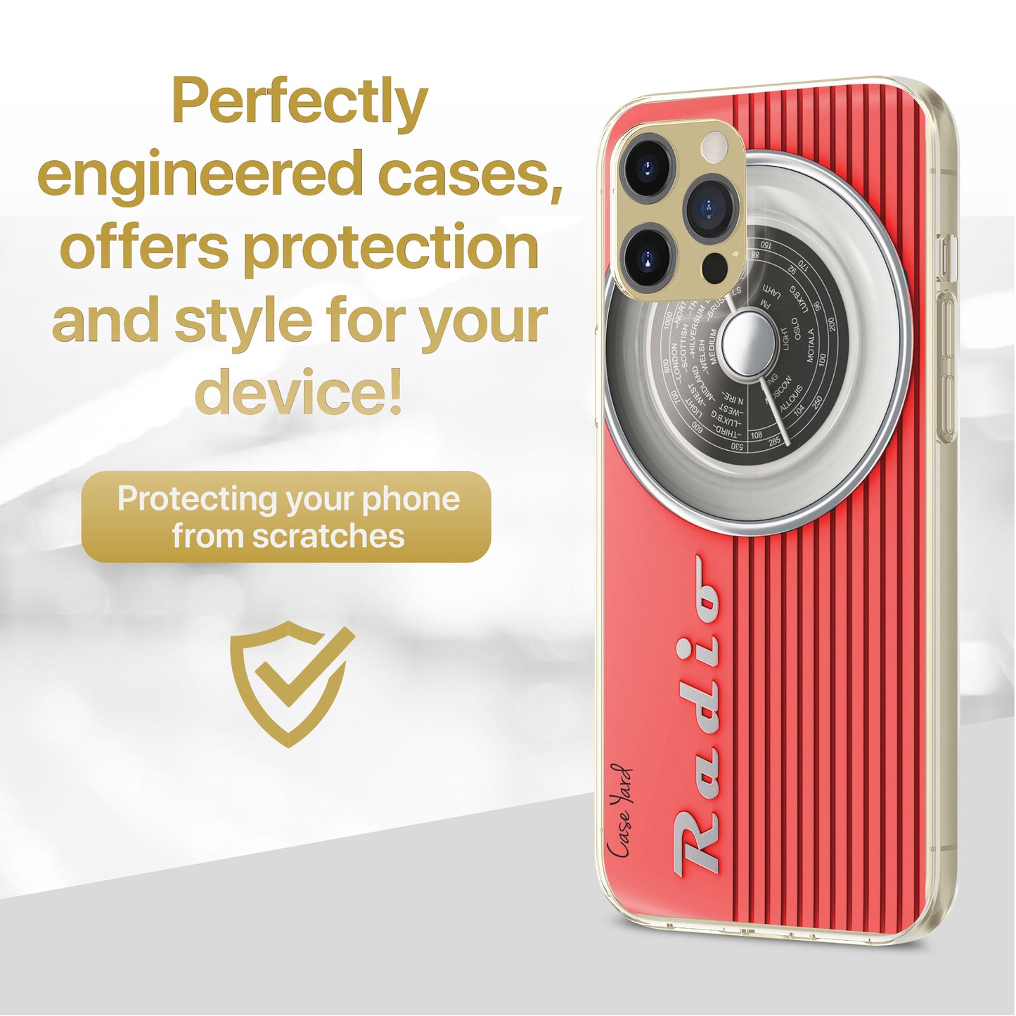 TPU Clear case with (Radio) Design for iPhone & Samsung Phones