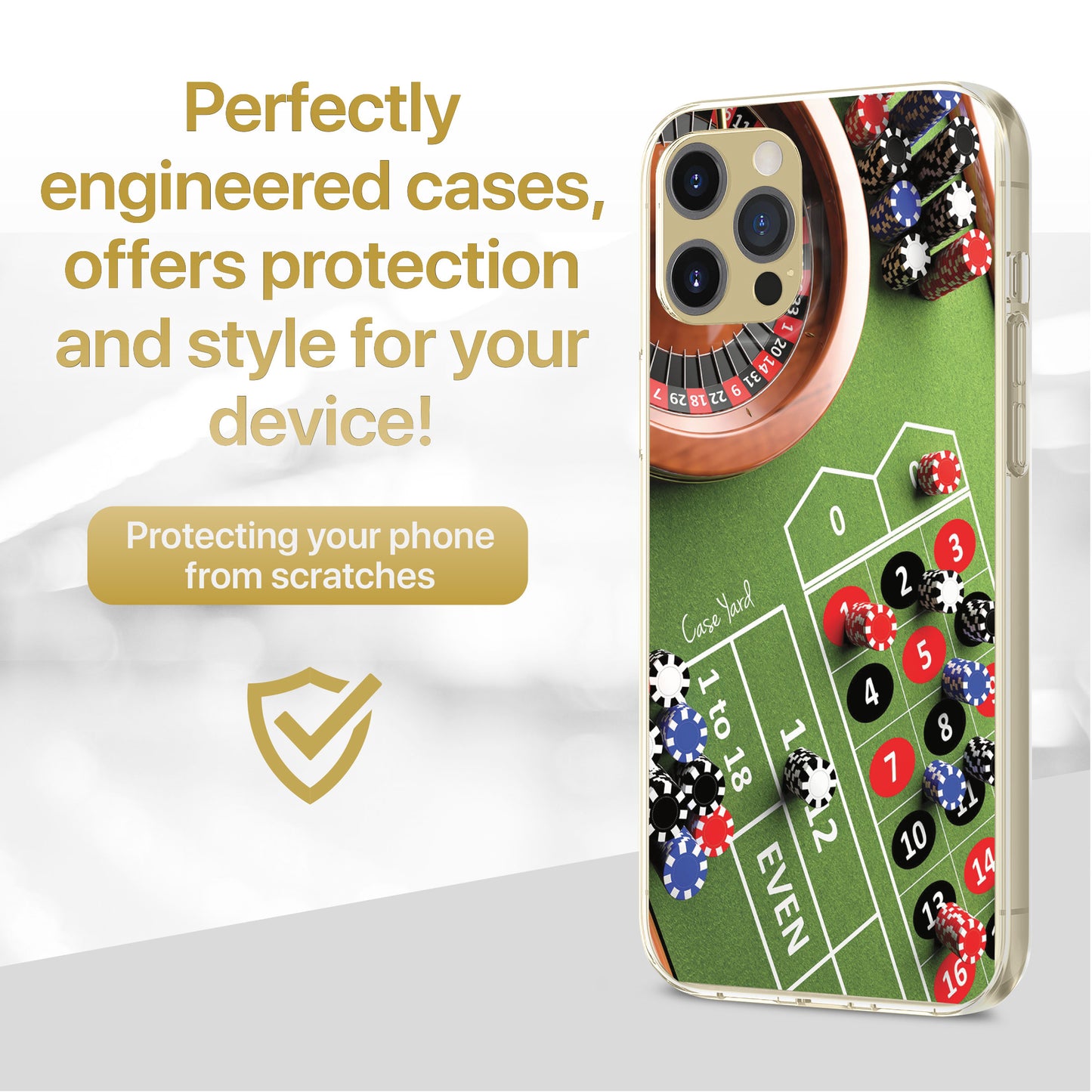 TPU Case Clear case with (Roulette & Chips) Design for iPhone & Samsung Phones