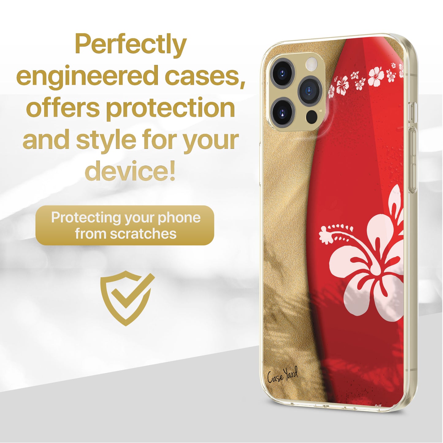 TPU Case Clear case with (Surf Board) Design for iPhone & Samsung Phones