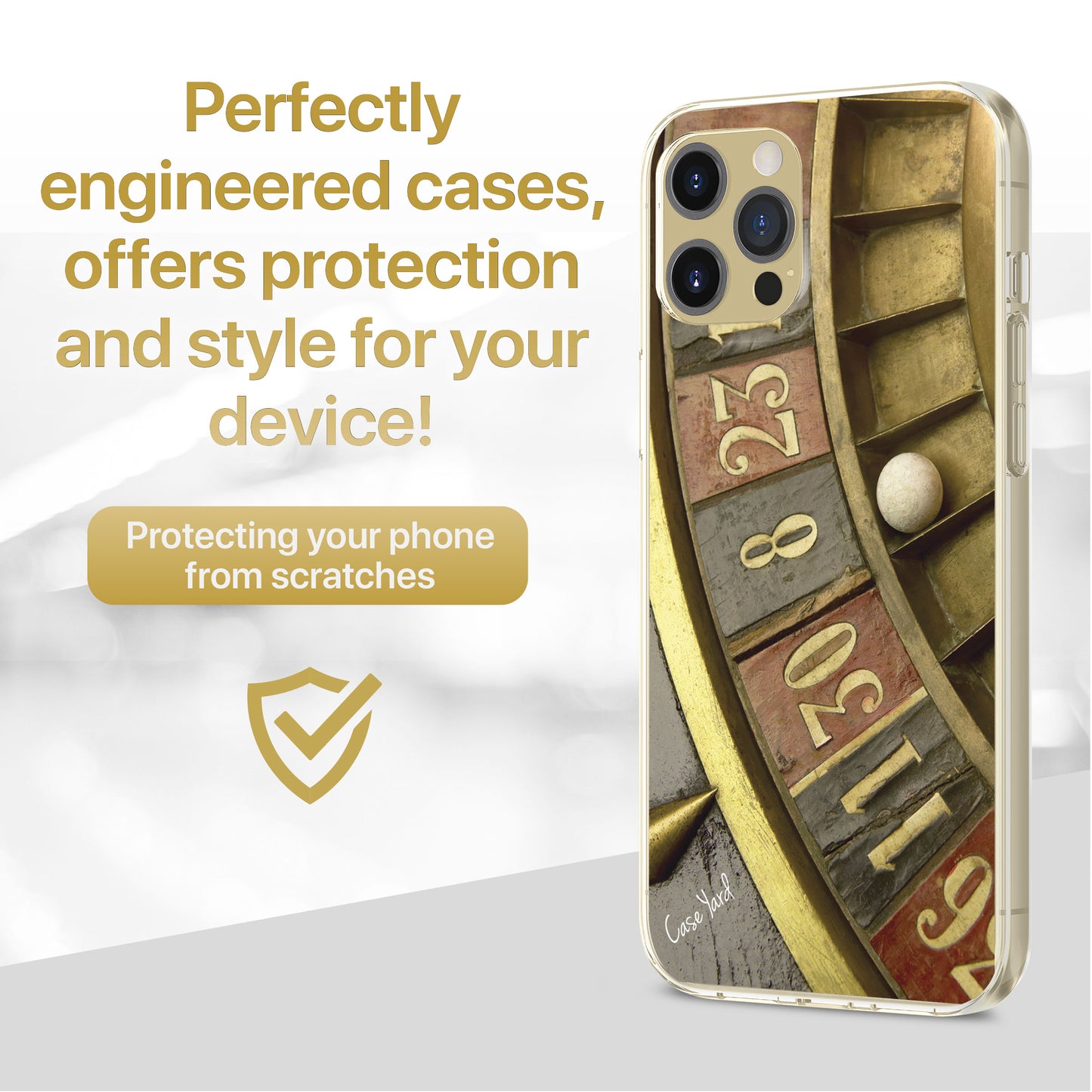 TPU Case Clear case with (Vintage Roulette) Design for iPhone & Samsung Phones