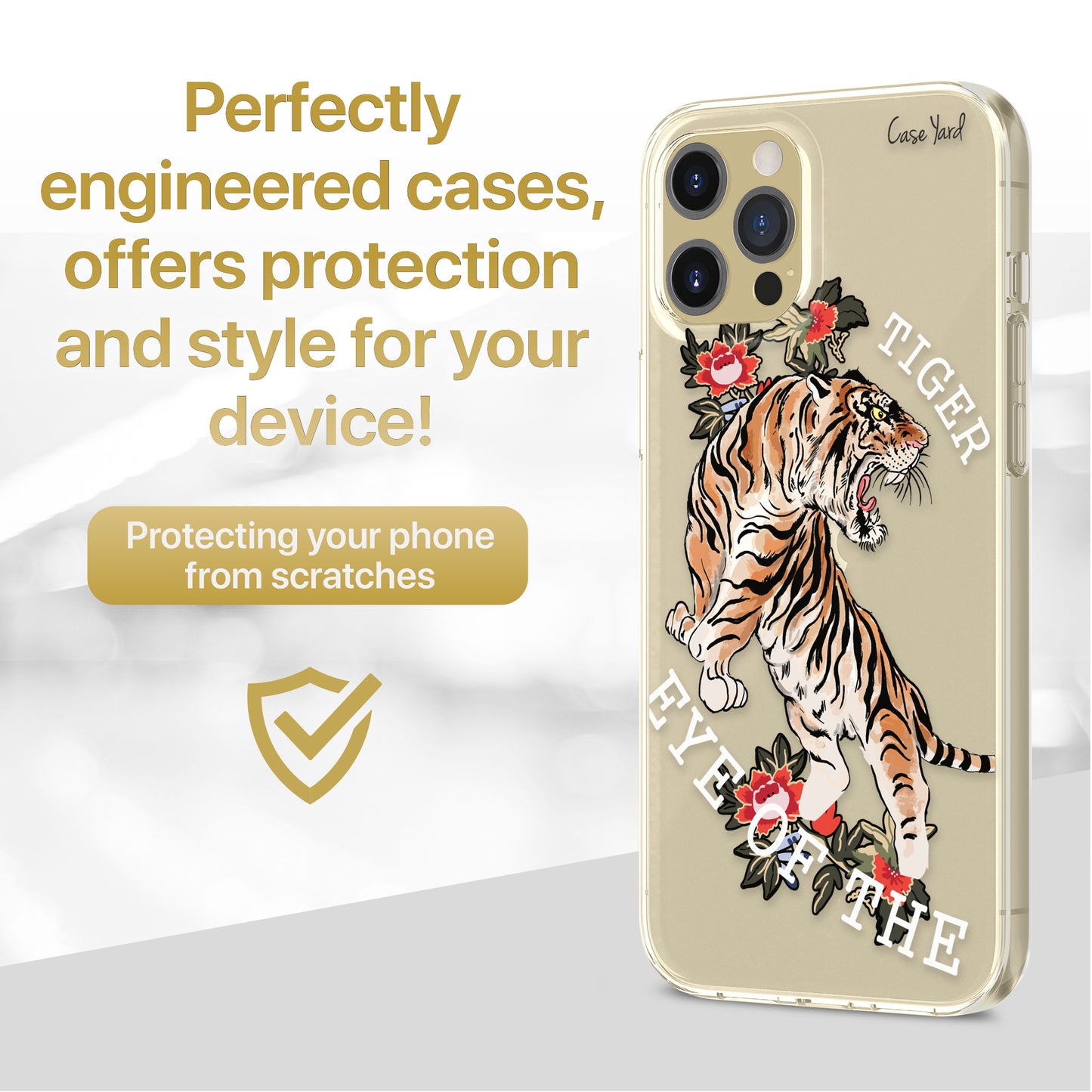 TPU Case Clear case with (Eye of the Tiger) Design for iPhone & Samsung Phones