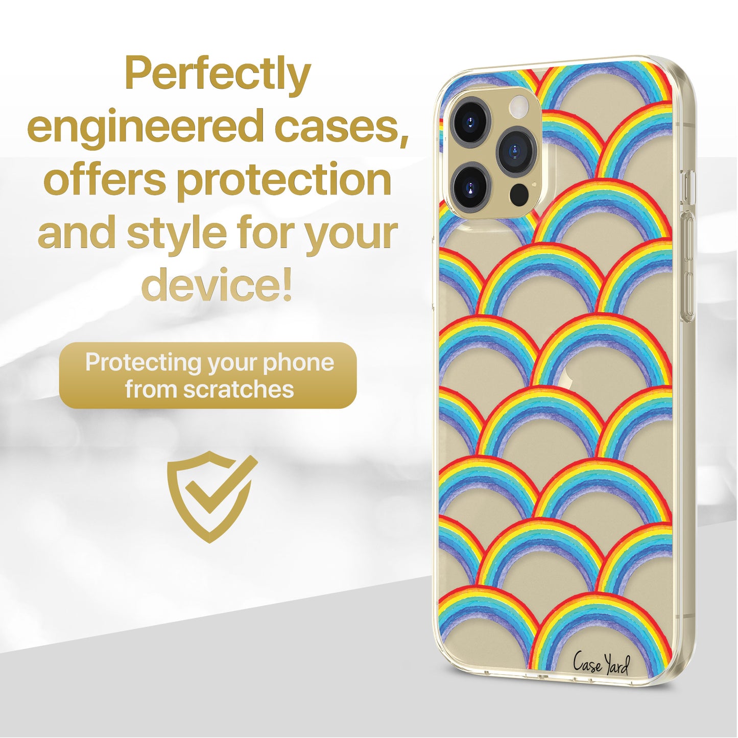 Rainbow Pattern TPU Clear Phone Case for iPhone & Samsung Phones