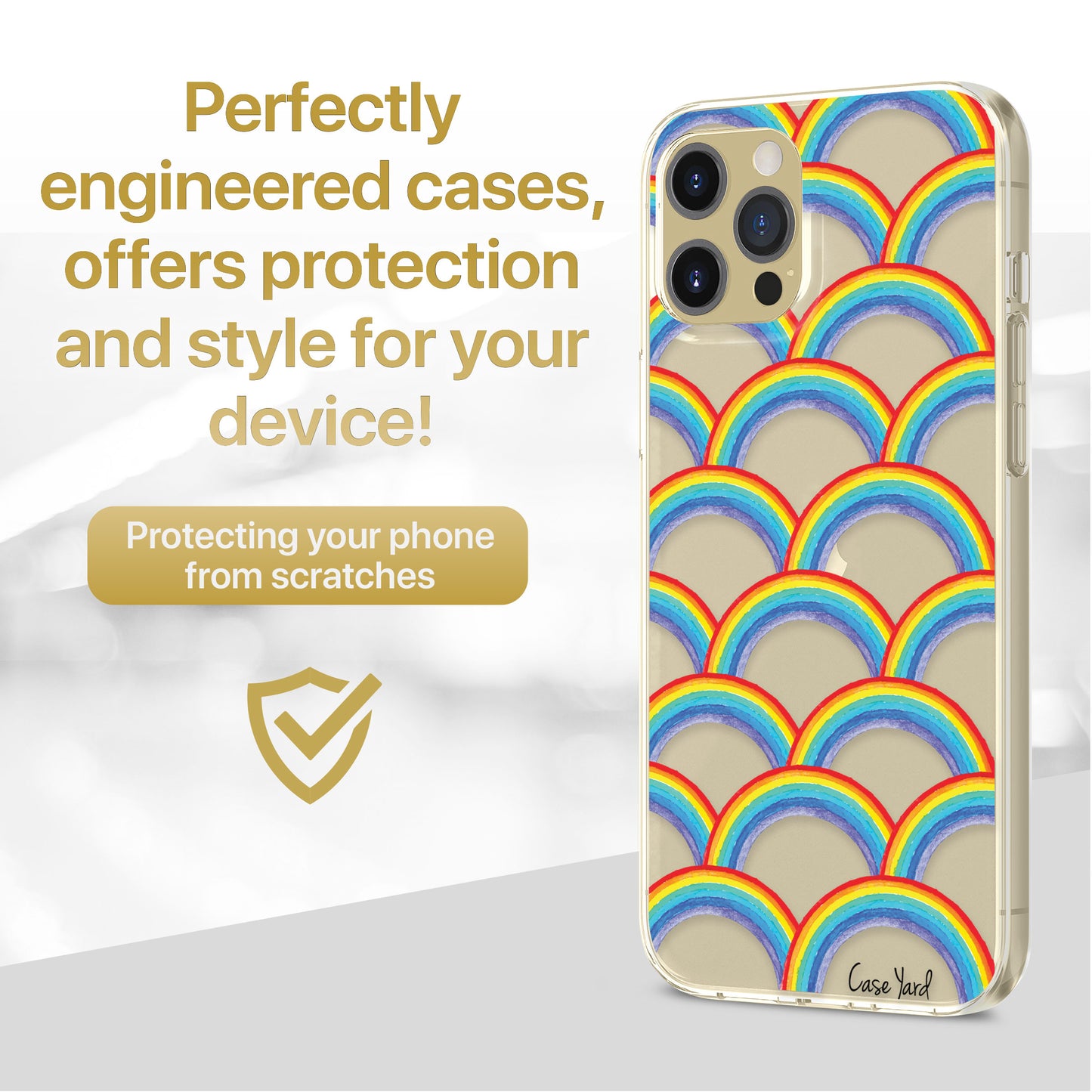 TPU Case Clear case with (Rainbow Pattern) Design for iPhone & Samsung Phones