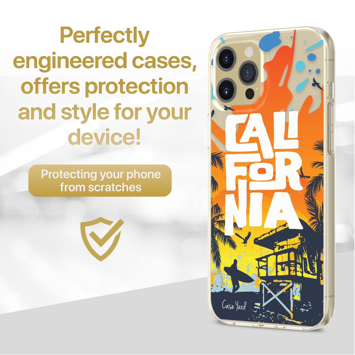 TPU Case Clear case with (California Lifeguard) Design for iPhone & Samsung Phones