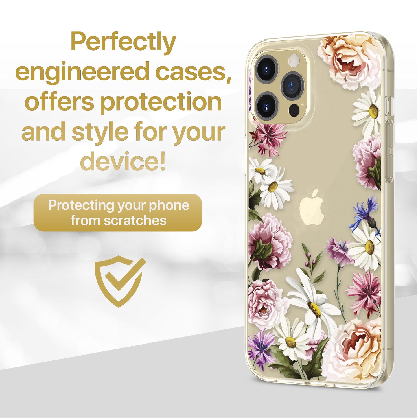 Carnation Flowers TPU Clear Phone Case for iPhone & Samsung Phones